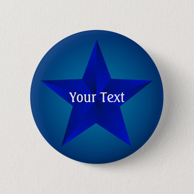 Blue Star Custom Button (Front)