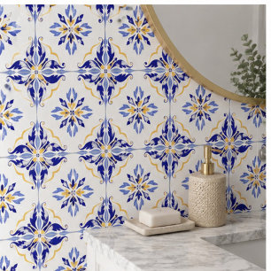 Blue Star Elegant Floral Mosaic  Mediterranean  Ceramic Tile