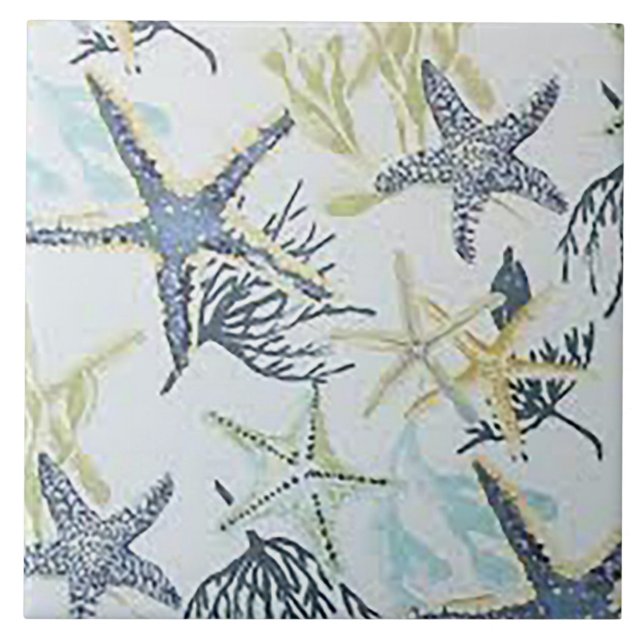 Blue Star Fish Ceramic Tiles (Front)
