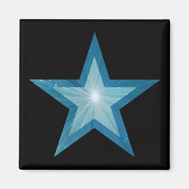 Blue Star fridge magnet square black (Front)