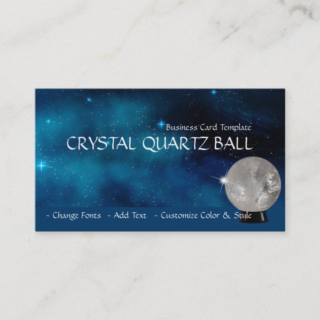 Blue Star Galaxy Reiki Healing Crystal Business Card (Front)