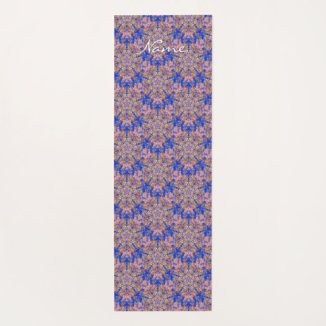 Blue Star  Leaves Pattern Thunder_Cove Yoga Mat (Back)