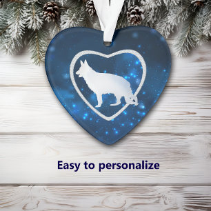 Blue Star Lights German Shepherd Dog Ornament
