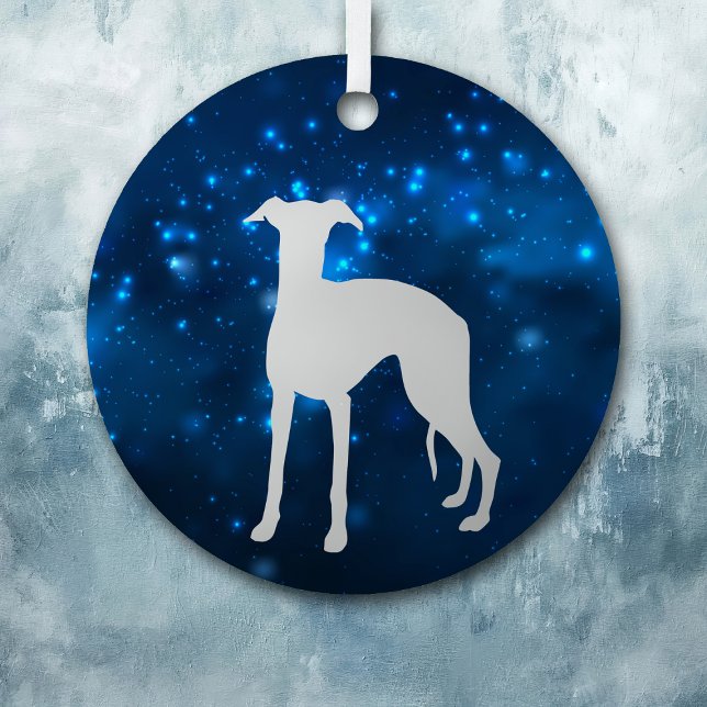 Blue Star Lights Whippet Dog Christmas Metal Tree Decoration (Creator Uploaded)