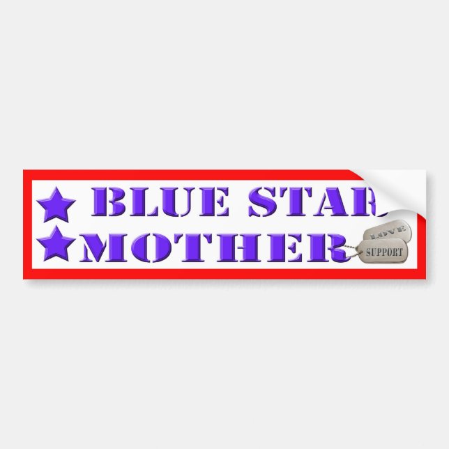 Blue Star Mother - 2 Stars Bumper Sticker (Front)
