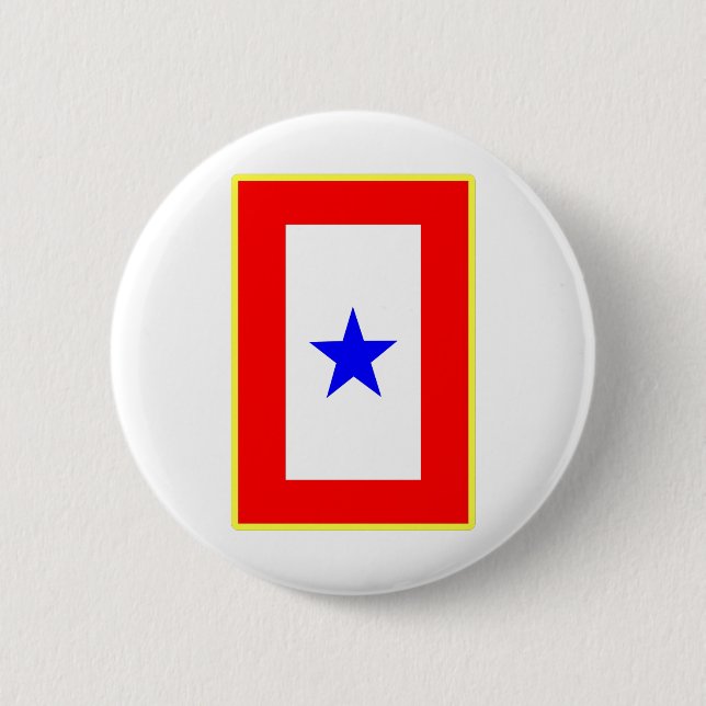 Blue Star Mother 6 Cm Round Badge (Front)