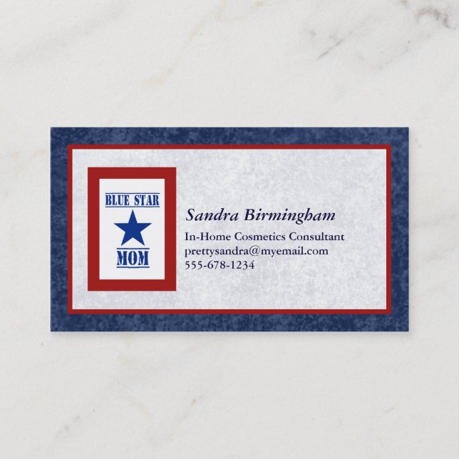 Blue Star Mum Military Business Card (Front)