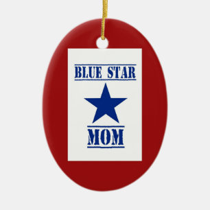 Blue Star Mum Military Ceramic Ornament