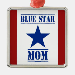 Blue Star Mum Military Metal Ornament
