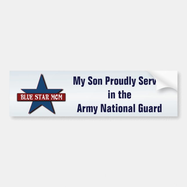 Blue Star Mum   Son in Army National Guard Bumper Sticker (Front)