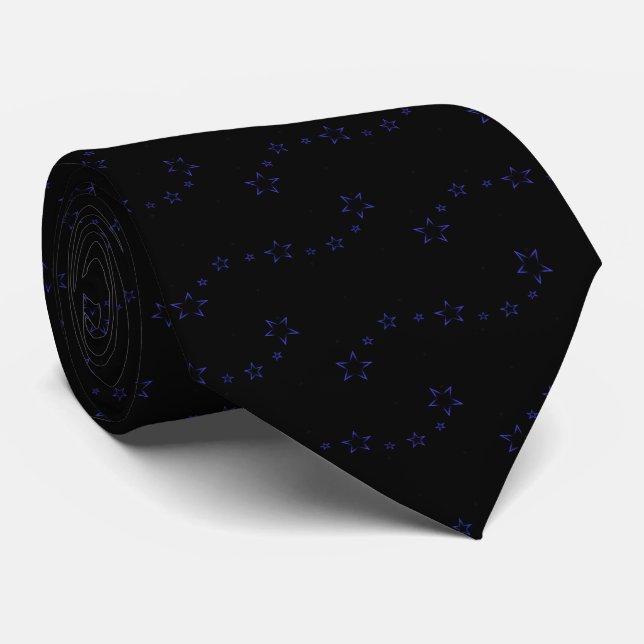 blue star night tie (Rolled)