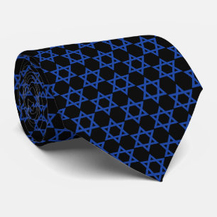 Blue Star Of David Black Tie