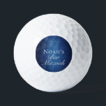 Blue Star of David Custom Bar Mitzvah Party Golf Balls<br><div class="desc">Beautiful deep shades of dark blue create a texture like water on these formal Bar Mitzvah party favor golf balls. Elegant white minimalist script on party favors with your son's name on the subtle Star of David to celebrate your Jewish son's coming of age.</div>