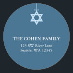 Blue Star Of David Return Address Labels<br><div class="desc">Light blue Star of David design. Customise with your information! Select the customise button to change the font style,  colour and size.</div>