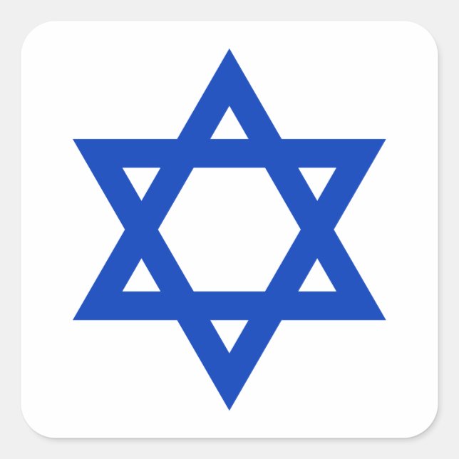 Blue Star of David Square Sticker (Front)
