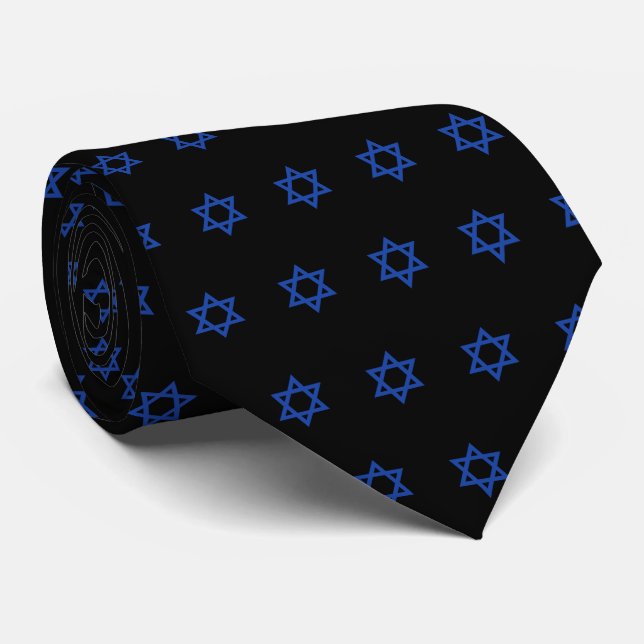 Blue Star Of David Universe Black Tie (Rolled)