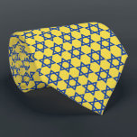 Blue Star Of David Yellow Tie<br><div class="desc">Judaica Collection</div>