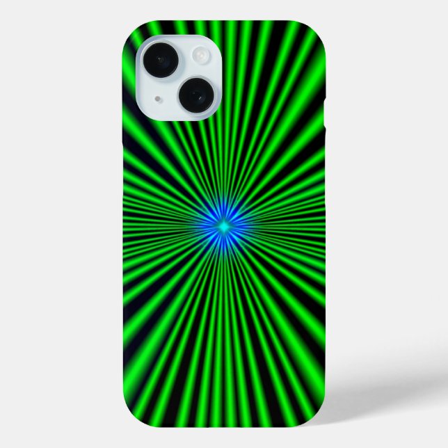Blue Star on green Light Case-Mate iPhone Case (Back)