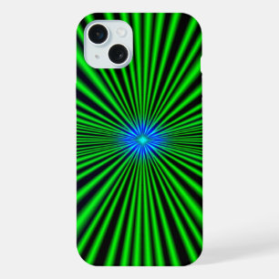Blue Star on green Light iPhone 15 Plus Case