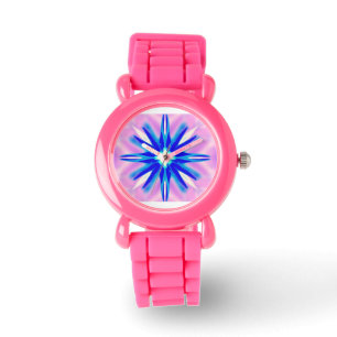 blue star on pink watch