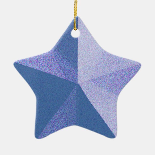 Blue Star Ornament Customisable Template (Front)