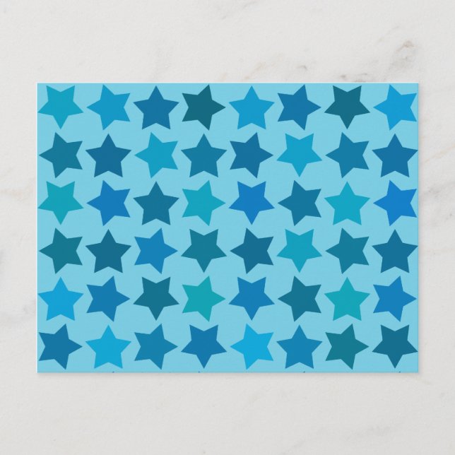 Blue Star Pattern Postcard (Front)