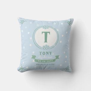 Blue star personalised baby pillow keepsake