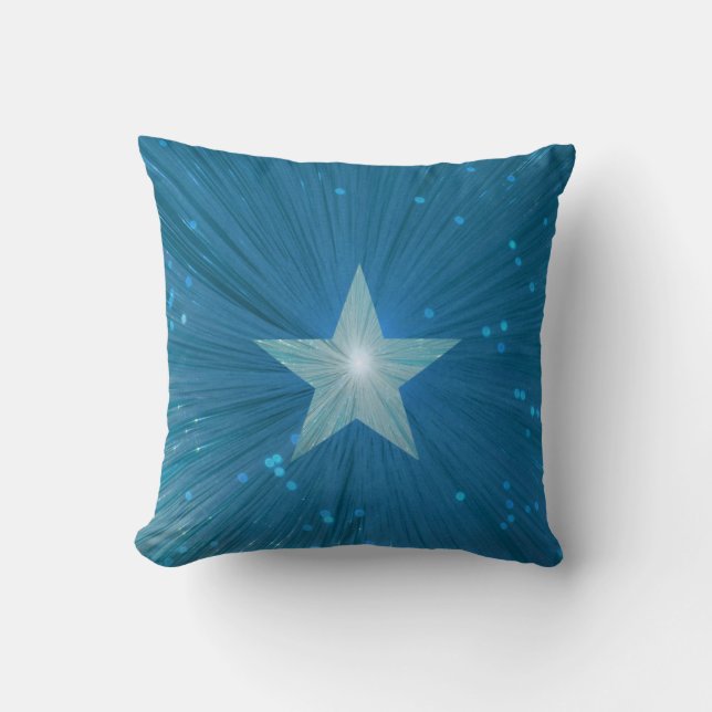 Blue Star printed throw pillow square (Front)