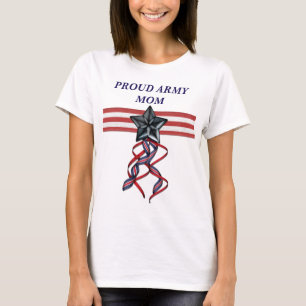 Blue Star Ribbon Proud Army Mum T-Shirt