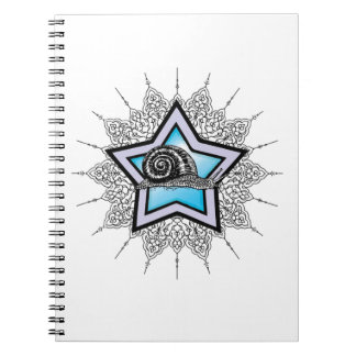 blue star snail art notebook