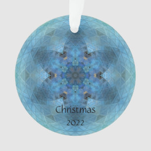 Blue Star Snowflake Mosaic -personalise    Ornament
