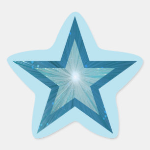 Blue Star star-shape sticker pale blue