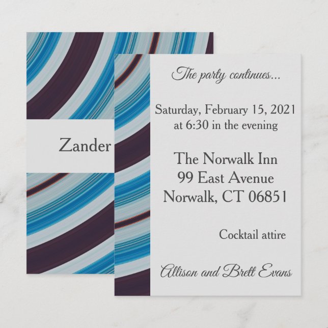 Blue Star Swirl Party Card (Front/Back)