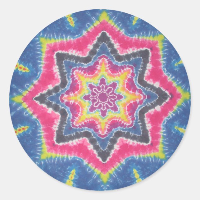 Blue Star Tie Dye Sticker (Front)