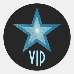 Blue Star VIP round sticker black