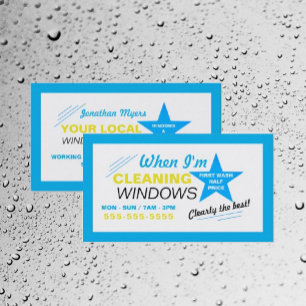 Blue Star Window Cleaner, Cleaning Service Business Card