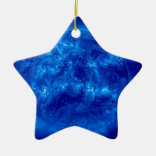 Blue Star Yellow Star Ceramic Ornament