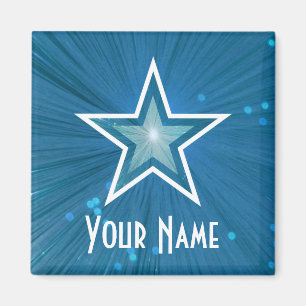 Blue Star 'Your Name' fridge magnet square
