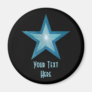 Blue Star 'Your Text' fridge magnet black