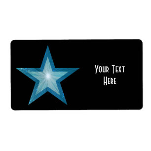 Blue Star 'Your Text' label large black