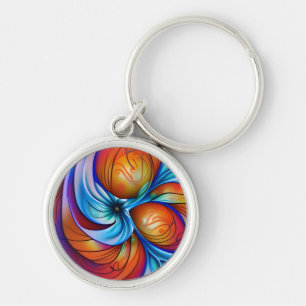 Blue Starburst Key Ring