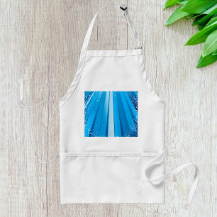 Blue Starburst Sparkle with Shining Light Rays Standard Apron
