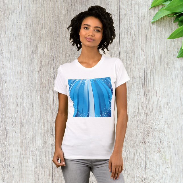 Blue Starburst Sparkle with Shining Light Rays T-Shirt (Creator Uploaded)