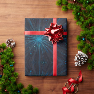 Blue Starburst Wrapping Paper