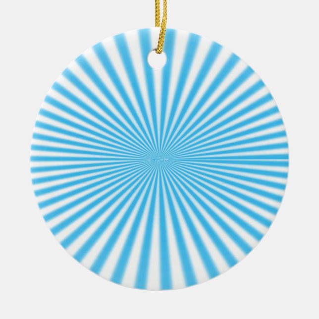 blue starbust cool design ceramic ornament (Front)