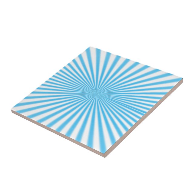 blue starbust cool design ceramic tile (Side)