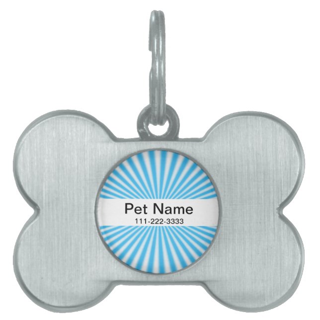 blue starbust cool design pet tag (Front)