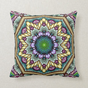 blue starbust zen-doodle cushion