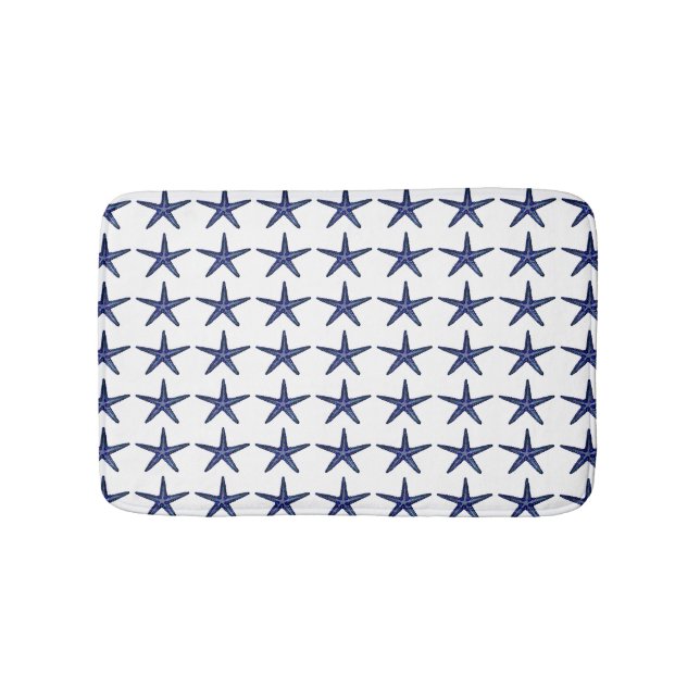 Blue Starfish Bath Mat (Front)