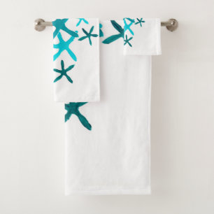 Blue Starfish Bath Towel Set